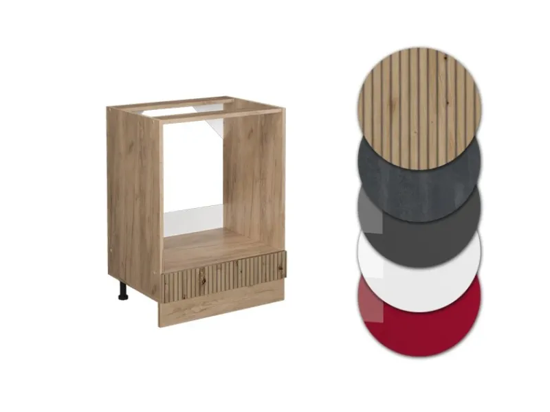 Best Vicco Herdumbauschrank R-Line Artisan-Eiche/Goldkraft Eiche 60 cm AP Marmor Artisan Eiche