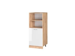 Sale Vicco Herdumbauschrank R-Line Herdschrank Hochglanz/Goldkraft Eiche 60 cm Weiß