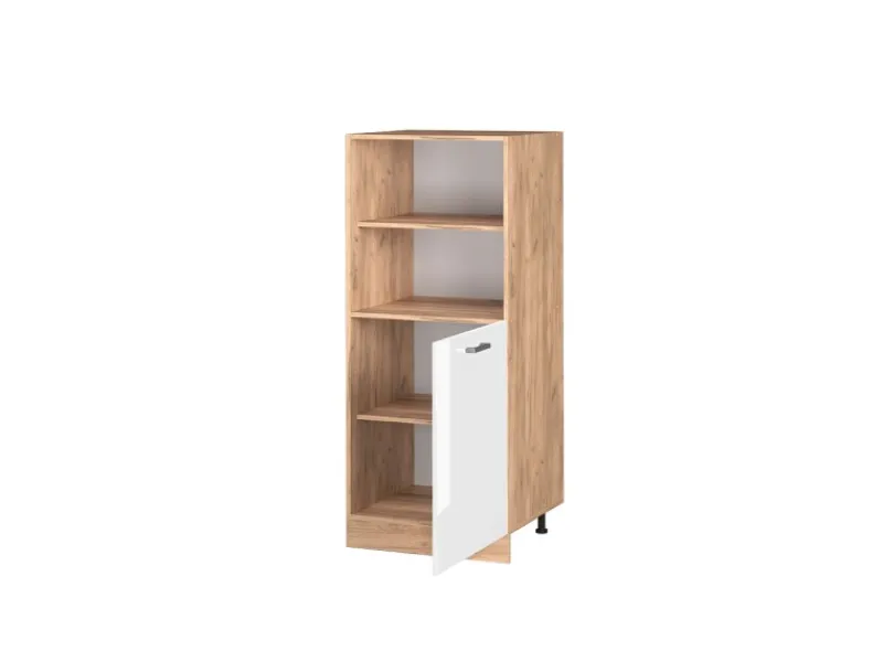 Sale Vicco Herdumbauschrank R-Line Herdschrank Hochglanz/Goldkraft Eiche 60 cm Weiß