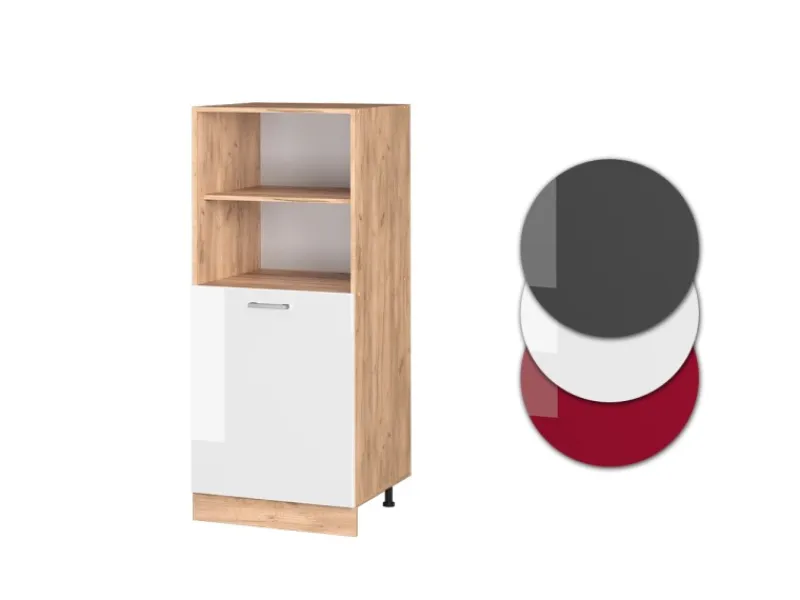 Sale Vicco Herdumbauschrank R-Line Herdschrank Hochglanz/Goldkraft Eiche 60 cm Weiß