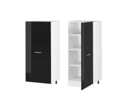 Vicco Herdumbauschrank R-Line Küchenkommode Schwarz Hochglanz/Weiß 60 cm< Kochfelder