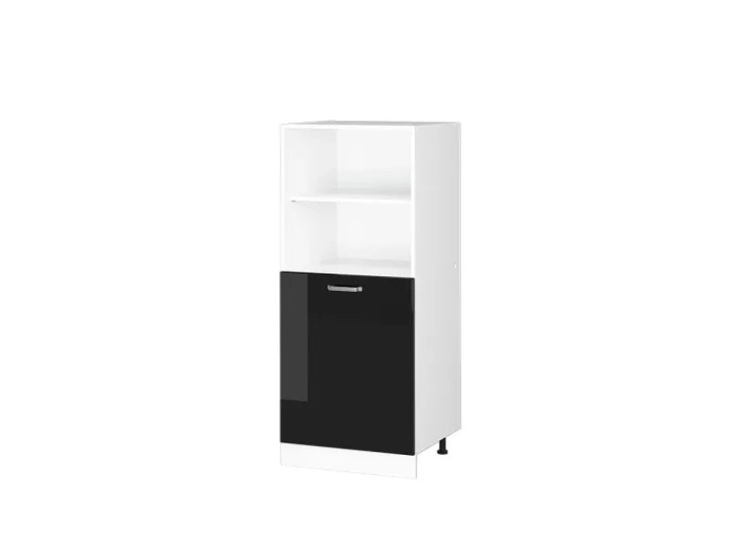 Herde<Vicco Herdumbauschrank R-Line Herdschrank Schwarz Hochglanz/Weiß 60 cm