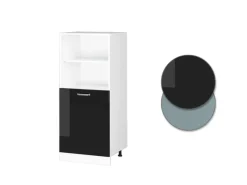 Herde<Vicco Herdumbauschrank R-Line Herdschrank Schwarz Hochglanz/Weiß 60 cm