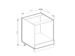 Vicco Herdumbauschrank R-Line Hochglanz/ 60 cm AP Anthrazit< Kochfelder|Küchenschränke