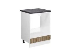 Best Vicco Herdumbauschrank R-Line Herdschrank Artisan-Eiche/Weiß 60 cm AP Anthrazit Artisan Eiche