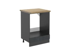 Kücheninseln<Vicco Herdumbauschrank R-Line Herdschrank Schwarz Beton/Anthrazit 60 cm AP Eiche