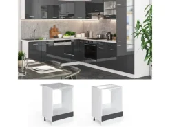 Vicco Herdumbauschrank R-Line Hochglanz/Weiß 60 cm ohne Arbeitsplatte< Kochfelder|Herde