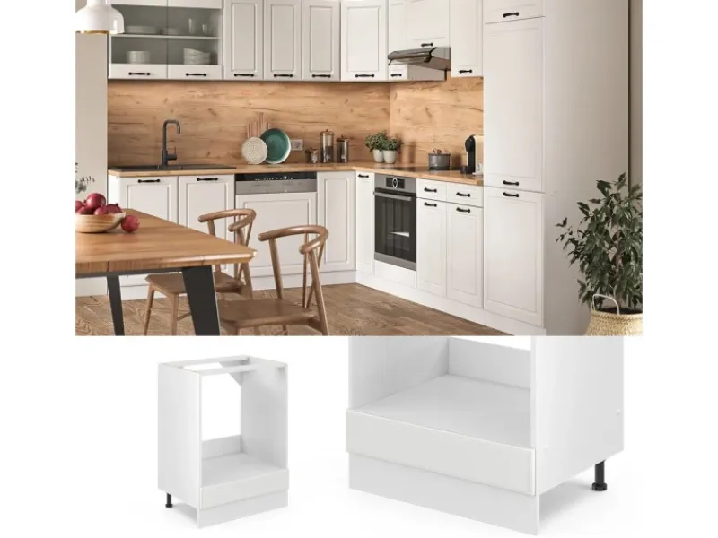 Herde<Vicco Herdumbauschrank R-Line Landhaus/ 60 cm ohne Arbeitsplatte