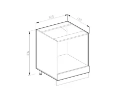 Herde<Vicco Herdumbauschrank R-Line Landhaus/ 60 cm ohne Arbeitsplatte
