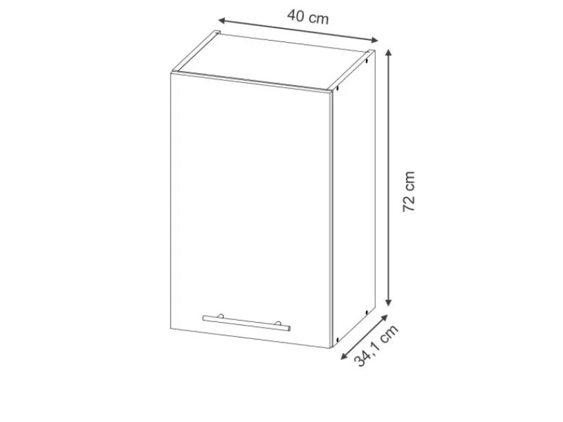 Vicco Hängeschrank Fame-Line Hängender Küchenschrank Hochglanz/Anthrazit 40 cm< Küchenschränke
