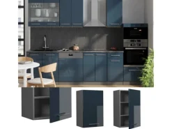 Vicco Hängeschrank Fame-Line Hängender Küchenschrank Hochglanz/Anthrazit 45 cm< Pfannen|Küchenschränke