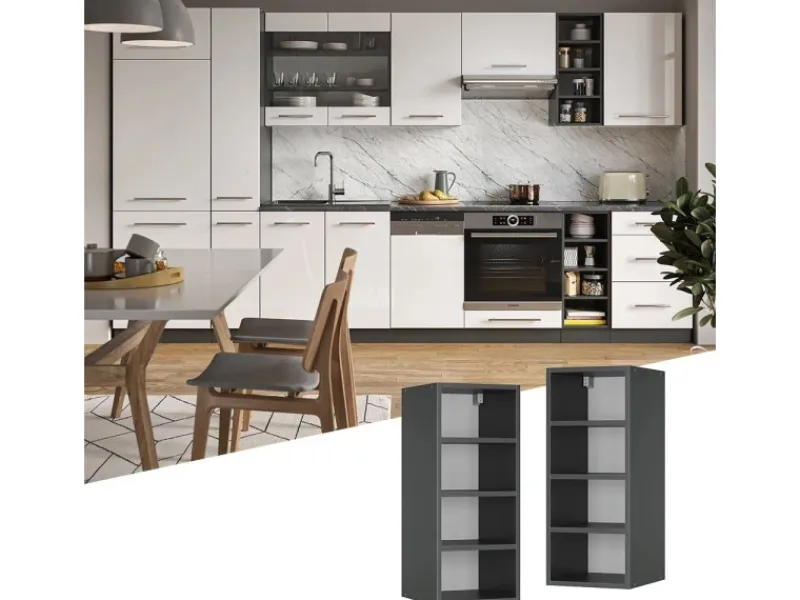 Küchenregale|Küchenschränke<Vicco Hängeschrank Fame-Line Offener Küchenschrank 30 cm