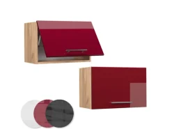 Vicco Hängeschrank Fame-Line Bordeaux Hochglanz/Goldkraft Eiche 60 cm Flach< Küchenschränke