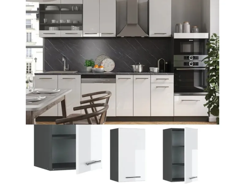Küchenschränke<Vicco Hängeschrank Fame-Line Hängender Küchenschrank Hochglanz/Anthrazit 40 cm