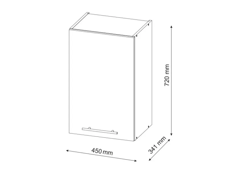 Vicco Hängeschrank Fame-Line Hängender Küchenschrank Landhaus/Anthrazit 45 cm< Pfannen|Küchenschränke