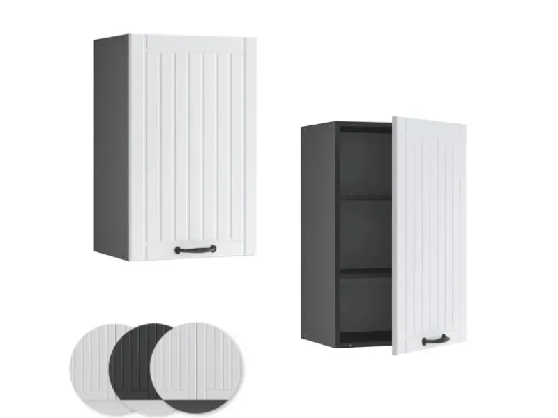 Vicco Hängeschrank Fame-Line Hängender Küchenschrank Landhaus/Anthrazit 45 cm< Pfannen|Küchenschränke