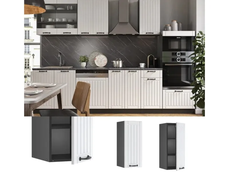 Online Vicco Hängeschrank Fame-Line Hängender Küchenschrank Landhaus/Anthrazit 30 cm Weiß