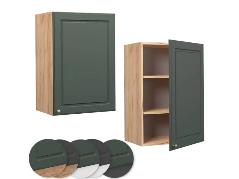 Küchenschränke<Vicco Hängeschrank Fame-Line Grün-Gold Landhaus/Goldkraft Eiche 50 cm