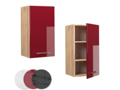Vicco Hängeschrank Fame-Line Bordeaux Hochglanz/Goldkraft Eiche 40 cm Bordeaux-Glanz