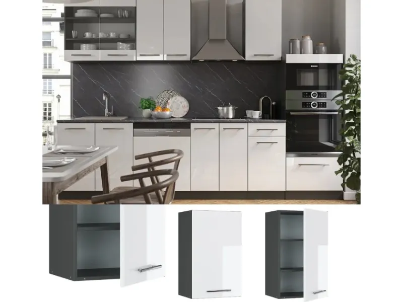 Küchenschränke<Vicco Hängeschrank Fame-Line Hängender Küchenschrank Hochglanz/Anthrazit 45 cm
