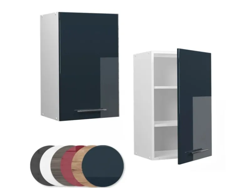 Discount Vicco Hängeschrank Fame-Line Hängender Küchenschrank Hochglanz/Weiß 45 cm Dunkelblau