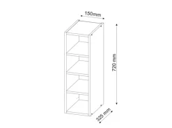Vicco Hängeschrank Fame-Line Offener Küchenschrank / 15 cm Weiß