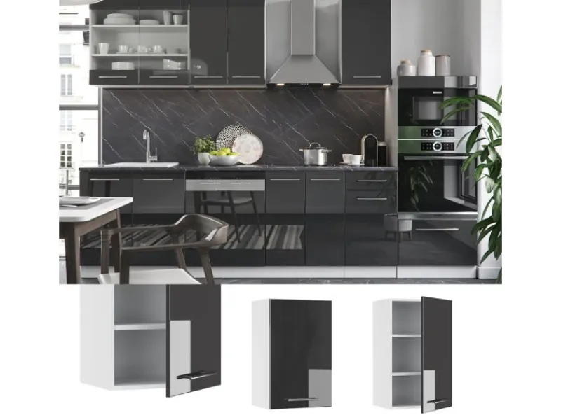 Vicco Hängeschrank Fame-Line Hängender Küchenschrank Hochglanz/Weiß 45 cm< Küchenschränke