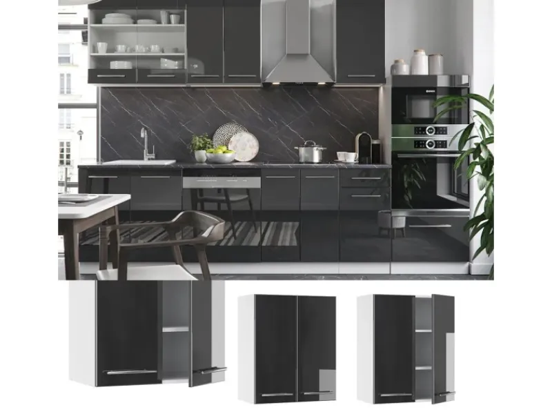 Küchenschränke<Vicco Hängeschrank Fame-Line Hängender Küchenschrank Hochglanz/Weiß 60 cm
