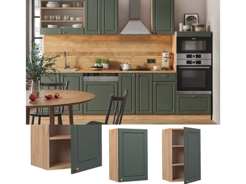 Best Vicco Hängeschrank Fame-Line Grün-Gold Landhaus/Goldkraft Eiche 45 cm Dunkelgrün
