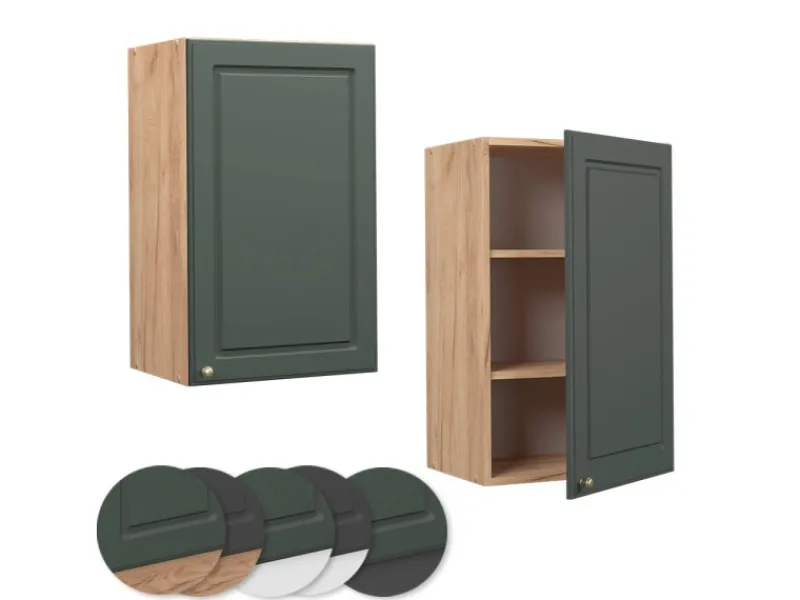 Best Vicco Hängeschrank Fame-Line Grün-Gold Landhaus/Goldkraft Eiche 45 cm Dunkelgrün