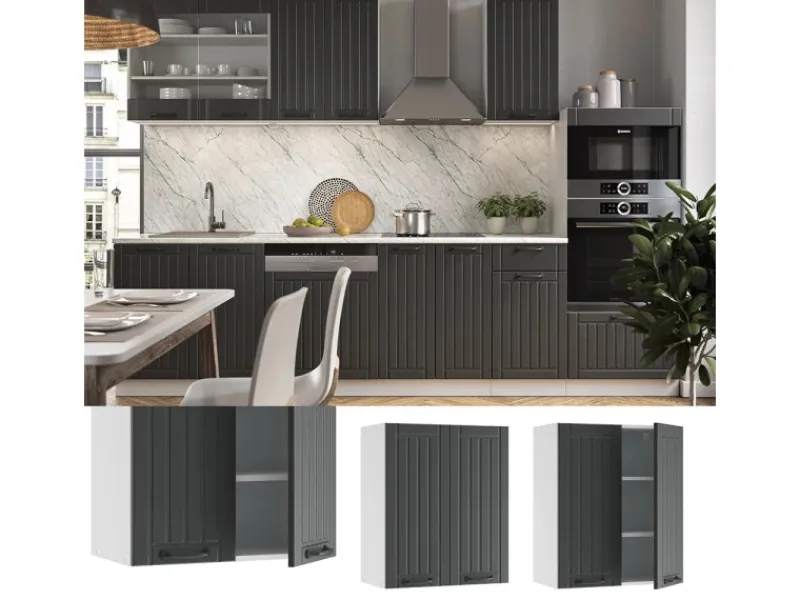 Vicco Hängeschrank Fame-Line Hängender Küchenschrank Anthrazit/Weiß 60 cm< Küchenschränke
