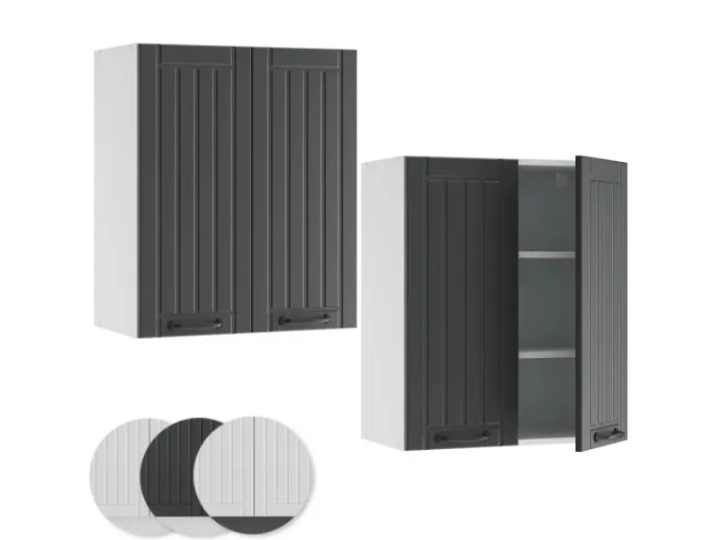 Vicco Hängeschrank Fame-Line Hängender Küchenschrank Anthrazit/Weiß 60 cm< Küchenschränke