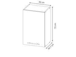 New Vicco Hängeschrank Fame-Line Hängender Küchenschrank Hochglanz/Weiß 50 cm Dunkelblau