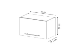 Discount Vicco Hängeschrank Fame-Line Hängender Küchenschrank Hochglanz/Weiß 60 cm Flach Dunkelblau