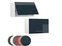 Discount Vicco Hängeschrank Fame-Line Hängender Küchenschrank Hochglanz/Weiß 60 cm Flach Dunkelblau