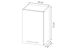 Vicco Hängeschrank Fame-Line Hängender Küchenschrank Hochglanz/Weiß 40 cm< Küchenschränke