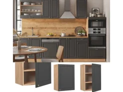New Vicco Hängeschrank Fame-Line Hängender Küchenschrank -Gold/Goldkraft Eiche 50 cm Anthrazit