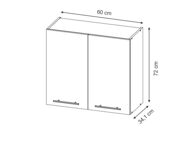 New Vicco Hängeschrank Fame-Line Hängender Küchenschrank Hochglanz/Weiß 60 cm Dunkelblau