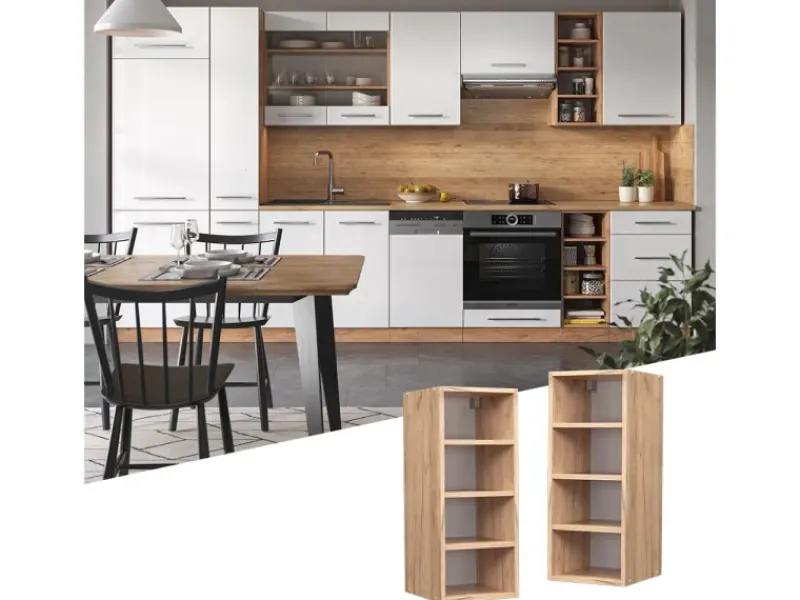 Sale Vicco Hängeschrank Fame-Line Offener Küchenschrank Goldkraft /Goldkraft 30 cm Eiche