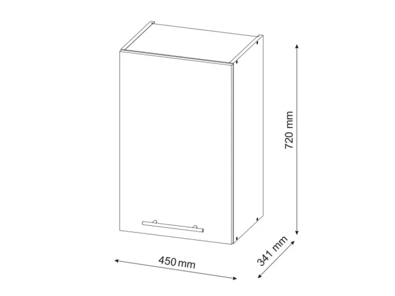Clearance Vicco Hängeschrank Fame-Line Hochglanz/Goldkraft Eiche 45 cm Anthrazit