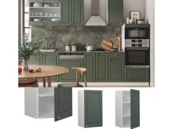 Discount Vicco Hängeschrank Fame-Line Hängender Küchenschrank Grün-Gold Landhaus/Weiß 40 cm Dunkelgrün