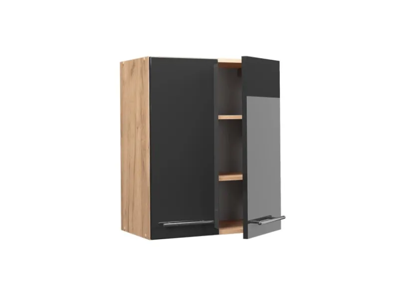 Küchenschränke<Vicco Hängeschrank Fame-Line Hochglanz/Goldkraft Eiche 60 cm