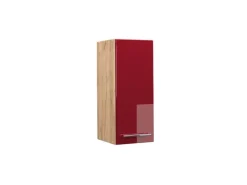 Küchenschränke|Einbauküchen<Vicco Hängeschrank Fame-Line Bordeaux Hochglanz/Goldkraft Eiche 30 cm