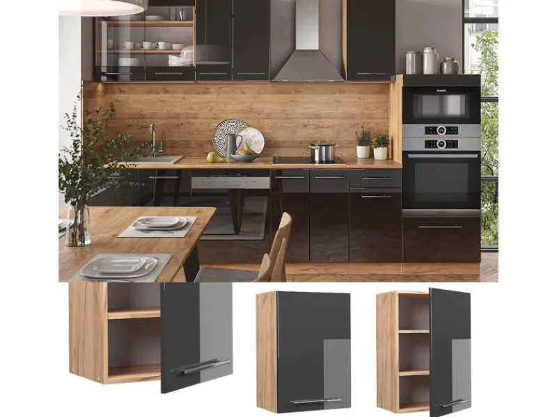 Vicco Hängeschrank Fame-Line Hochglanz/Goldkraft Eiche 50 cm< Küchenschränke