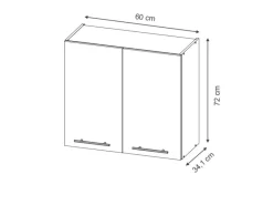 Outlet Vicco Hängeschrank Fame-Line Hochglanz/Goldkraft Eiche 60 cm Dunkelblau