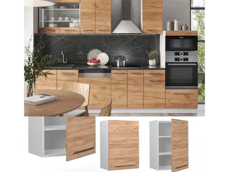 Vicco Hängeschrank Fame-Line Hängender Küchenschrank Goldkraft /Weiß 50 cm< Küchenschränke