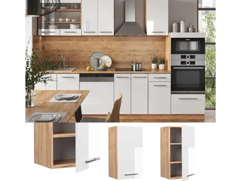 Küchenschränke<Vicco Hängeschrank Fame-Line Hängender Küchenschrank Hochglanz/Goldkraft Eiche 40 cm
