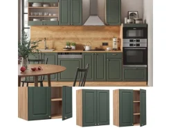 Clearance Vicco Hängeschrank Fame-Line Grün-Gold Landhaus/Goldkraft Eiche 60 cm Dunkelgrün