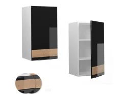 Küchenschränke<Vicco Hängeschrank Fame-Line Hängender Küchenschrank Schwarz-Eiche Hochglanz/Weiß 40 cm