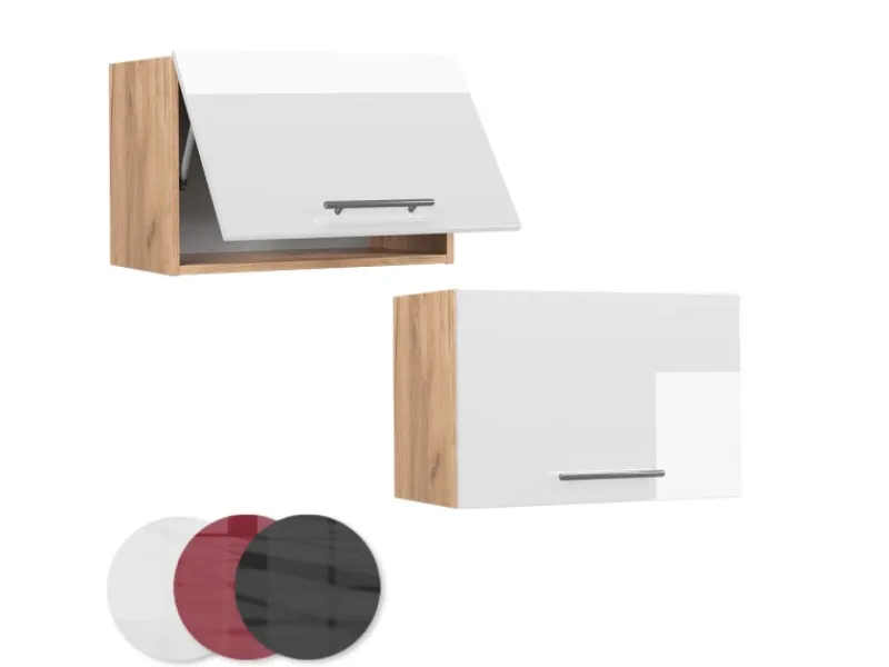 Küchenschränke<Vicco Hängeschrank Fame-Line Hochglanz/Goldkraft Eiche 60 cm Flach